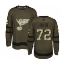 Men's Blues #72 Justin Faulk Green Salute to Service Stitched Hockey Jersey