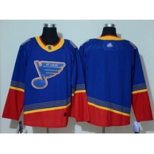 Men's Blues Blank Blue Red Authentic 2019 Heritage Stitched Hockey Jersey