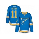 Men's Reebok St. Louis Blues #11 Brian Sutter Authentic Blue 2017 Winter Classic NHL Jersey