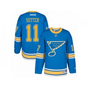 Men's Reebok St. Louis Blues #11 Brian Sutter Authentic Blue 2017 Winter Classic NHL Jersey