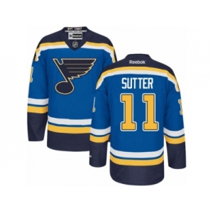 Men's Reebok St. Louis Blues #11 Brian Sutter Premier Royal Blue Home NHL Jersey