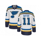 Men's Reebok St. Louis Blues #11 Brian Sutter Premier White Away NHL Jersey