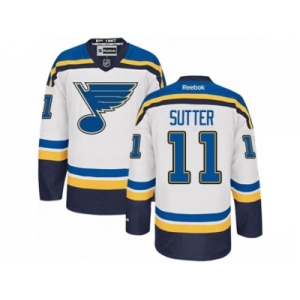 Men's Reebok St. Louis Blues #11 Brian Sutter Premier White Away NHL Jersey