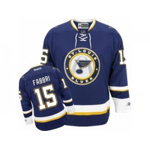 Men's Reebok St. Louis Blues #15 Robby Fabbri Authentic Navy Blue Third NHL Jersey