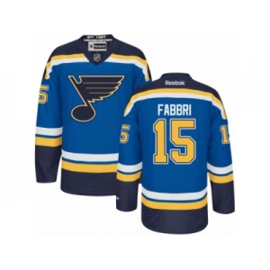 Men's Reebok St. Louis Blues #15 Robby Fabbri Authentic Royal Blue Home NHL Jersey