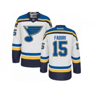 Men's Reebok St. Louis Blues #15 Robby Fabbri Authentic White Away NHL Jersey
