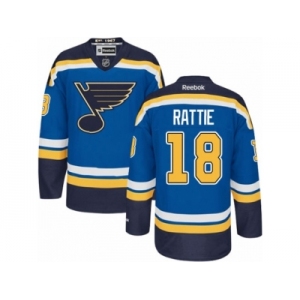 Men's Reebok St. Louis Blues #18 Ty Rattie Authentic Royal Blue Home NHL Jersey