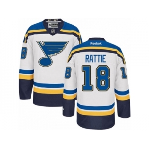 Men's Reebok St. Louis Blues #18 Ty Rattie Authentic White Away NHL Jersey