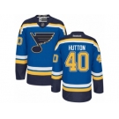 Men's Reebok St. Louis Blues #40 Carter Hutton Authentic Royal Blue Home NHL Jersey