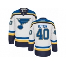 Men's Reebok St. Louis Blues #40 Carter Hutton Authentic White Away NHL Jersey