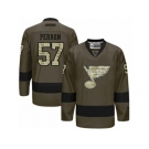 Men's Reebok St. Louis Blues #57 David Perron Authentic Green Salute to Service NHL Jersey