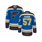 Men's Reebok St. Louis Blues #57 David Perron Authentic Royal Blue Home NHL Jersey