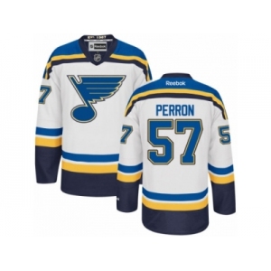 Men's Reebok St. Louis Blues #57 David Perron Authentic White Away NHL Jersey