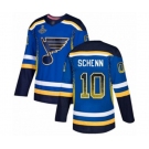 Men's St. Louis Blues #10 Brayden Schenn Authentic Blue Drift Fashion 2019 Stanley Cup Champions Hockey Jersey