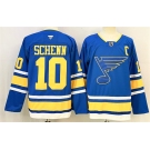Men's St. Louis Blues #10 Brayden Schenn Blue 2025 With C Patch Stitched Hockey Jersey
