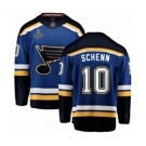 Men's St. Louis Blues #10 Brayden Schenn Fanatics Branded Royal Blue Home Breakaway 2019 Stanley Cup Champions Hockey Jersey