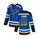 Men's St. Louis Blues #15 Robby Fabbri Authentic Blue Drift Fashion 2019 Stanley Cup Champions Hockey Jersey