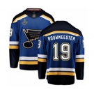 Men's St. Louis Blues #19 Jay Bouwmeester Fanatics Branded Royal Blue Home Breakaway 2019 Stanley Cup Champions Hockey Jersey