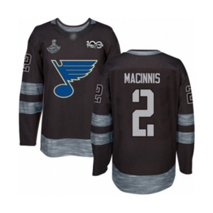 Men's St. Louis Blues #2 Al Macinnis Authentic Black 1917-2017 100th Anniversary 2019 Stanley Cup Champions Hockey Jersey