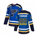 Men's St. Louis Blues #22 Chris Thorburn Authentic Blue Drift Fashion 2019 Stanley Cup Champions Hockey Jersey