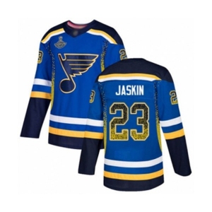 Men's St. Louis Blues #23 Dmitrij Jaskin Authentic Blue Drift Fashion 2019 Stanley Cup Champions Hockey Jersey