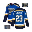 Men's St. Louis Blues #23 Dmitrij Jaskin Authentic Royal Blue Fashion Gold 2019 Stanley Cup Champions Hockey Jersey