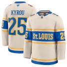 Men's St. Louis Blues #25 Jordan Kyrou Cream 2024-25 Winter Classic Stitched Hockey Jersey