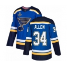 Men's St. Louis Blues #34 Jake Allen Authentic Royal Blue Home 2019 Stanley Cup Champions Hockey Jersey