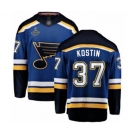 Men's St. Louis Blues #37 Klim Kostin Fanatics Branded Royal Blue Home Breakaway 2019 Stanley Cup Champions Hockey Jersey