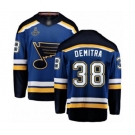 Men's St. Louis Blues #38 Pavol Demitra Fanatics Branded Royal Blue Home Breakaway 2019 Stanley Cup Champions Hockey Jersey