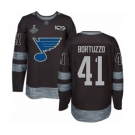 Men's St. Louis Blues #41 Robert Bortuzzo Authentic Black 1917-2017 100th Anniversary 2019 Stanley Cup Champions Hockey Jersey