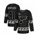 Men's St. Louis Blues #41 Robert Bortuzzo Authentic Black Team Logo Fashion 2019 Stanley Cup Champions Hockey Jersey