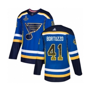 Men's St. Louis Blues #41 Robert Bortuzzo Authentic Blue Drift Fashion 2019 Stanley Cup Champions Hockey Jersey