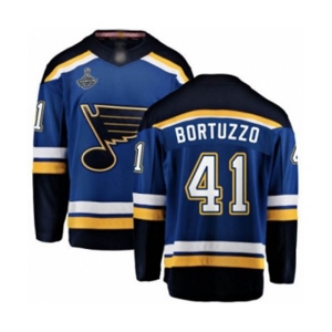 Men's St. Louis Blues #41 Robert Bortuzzo Fanatics Branded Royal Blue Home Breakaway 2019 Stanley Cup Champions Hockey Jersey