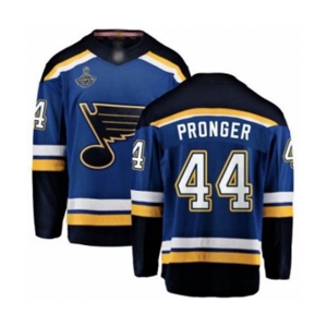 Men's St. Louis Blues #44 Chris Pronger Fanatics Branded Royal Blue Home Breakaway 2019 Stanley Cup Champions Hockey Jersey