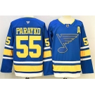 Men's St. Louis Blues #55 Colton Parayko Blue 2025 With A Patch Stitched Hockey Jersey