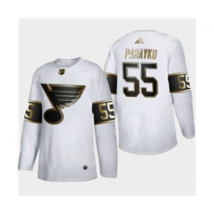 Men's St. Louis Blues #55 Colton Parayko White Golden Edition Limited Stitched Hockey Jersey