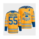 Men's St. Louis Blues #55 Colton Parayko Yellow 2022-23 Reverse Retro Stitched Jersey