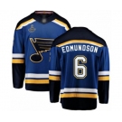 Men's St. Louis Blues #6 Joel Edmundson Fanatics Branded Royal Blue Home Breakaway 2019 Stanley Cup Champions Hockey Jersey