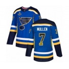 Men's St. Louis Blues #7 Joe Mullen Authentic Blue Drift Fashion 2019 Stanley Cup Champions Hockey Jersey