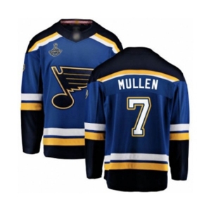 Men's St. Louis Blues #7 Joe Mullen Fanatics Branded Royal Blue Home Breakaway 2019 Stanley Cup Champions Hockey Jersey