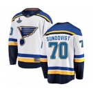 Men's St. Louis Blues #70 Oskar Sundqvist Fanatics Branded White Away Breakaway 2019 Stanley Cup Champions Hockey Jersey