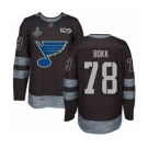 Men's St. Louis Blues #78 Dominik Bokk Authentic Black 1917-2017 100th Anniversary 2019 Stanley Cup Champions Hockey Jersey