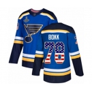 Men's St. Louis Blues #78 Dominik Bokk Authentic Blue USA Flag Fashion 2019 Stanley Cup Champions Hockey Jersey