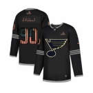 Men's St. Louis Blues #90 Ryan O'Reilly Black USA Flag Limited Hockey Jersey