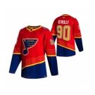 Men's St. Louis Blues #90 Ryan O'Reilly Red 2020-21 Reverse Retro Alternate Hockey Jersey