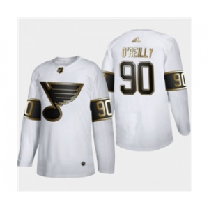 Men's St. Louis Blues #90 Ryan O'Reilly White Golden Edition Limited Stitched Hockey Jersey