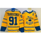 Men's St. Louis Blues #91 Vladimir Tarasenko Yellow 2022-23 Reverse Retro Stitched Jersey