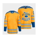 Men's St. Louis Blues Blank Yellow 2022-23 Reverse Retro Stitched Jersey