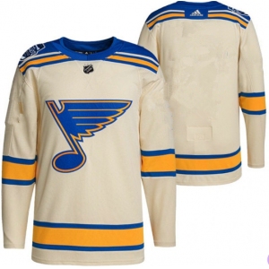 Men's St. Louis Blues Cream Blank Winter Classic Stitched Jersey